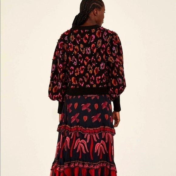 Farm Rio Beaded Leopard Pattern Sweater - Picture 13 of 13